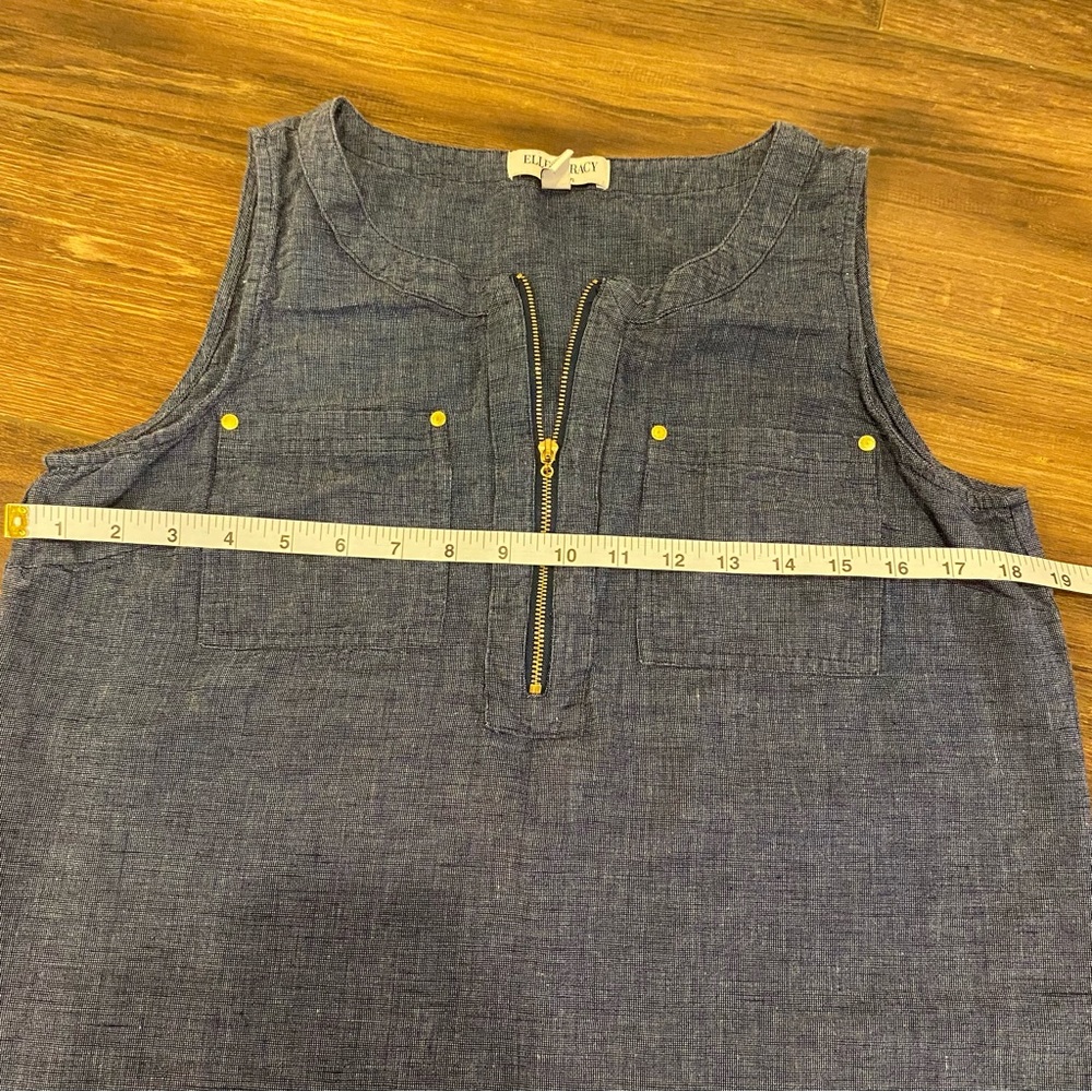 Ellen Tracy Linen blend sleeveless top - Picture 12 of 13